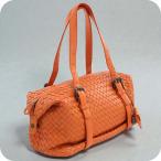 ショッピングbottega 中古 ボッテガヴェネタ ミニボストン レディース ブランド BOTTEGA VENETA イントレチャート レザー 272801 V0016 7561 オレンジ バッグ