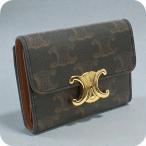 ショッピングセリーヌ 中古 セリーヌ 三折財布 レディース ブランド CELINE トリオンフキャンバス コイン入付きコンパクトウォレット 10I652DS3.04LU 財布