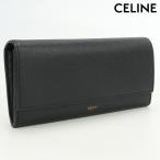 中古 セリーヌ 長財布ニ折小銭入付き レディース ブランド CELINE ラージ フラップウォレット レザー 10B563BEL ブラック