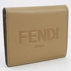 中古 フェンディ 二つ折り財布 レディース ブランド FENDI 8M0468 ベージュ 財布