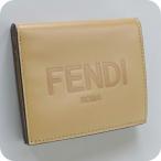 ショッピングフェンディ 中古 フェンディ 二つ折り財布 二折財布 レディース ブランド FENDI 8M0468 ベージュ 財布