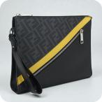 中古 フェンディ クラッチバッグ メンズ ブランド FENDI ダイアゴナル 7VA491 ブラック バッグ