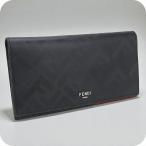 中古 フェンディ 長財布ニ折小銭入付き メンズ ブランド FENDI フェンディ シャドー財布 レザー 7M0355 AJF4 ブラック 財布