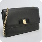 中古 フェラガモ ショルダーバッグ レディース ブランド FERRAGAMO チェーン 21 E480 ブラック バッグ