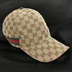 中古 グッチ キャップ メンズ ブランド GUCCI GGキャンバス ベースボールキャップ 200035 ベージュ 帽子