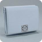 中古 ロエベ 三つ折り財布 レディース ブランド LOEWE アナグラム トライフォールド ウォレット C821TR2X16 ブルー 財布