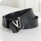 中古 ルイヴィトン ベルト メンズ ブランド LOUIS VUITTON エクリプス LVイニシャル40MMリバーシブル LV89623 ブラック 小物