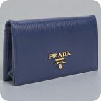 б/у Prada футляр для визитных карточек женский бренд PRADAsafia-no кожа голубой мелкие вещи 