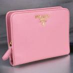 中古 プラダ 二折財布 ブランド PRADA サフィアーノレザー財布 レザー ピンク 財布