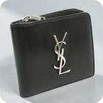 中古 サンローラン 二つ折り財布 二折財布 メンズ ブランド SAINT LAURENT モノグラム 630072 ブラック 財布