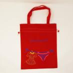 Yahoo! Yahoo!ショッピング(ヤフー ショッピング)巾着袋　かわいい刺繍入　ベトナム雑貨（裏地あり）　手提げタイプ　赤　Underwear