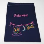 Yahoo! Yahoo!ショッピング(ヤフー ショッピング)巾着袋　かわいい刺繍入　ベトナム雑貨　ネイビー　Underwear