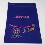 Yahoo! Yahoo!ショッピング(ヤフー ショッピング)巾着袋　かわいい刺繍入　ベトナム雑貨　パープル　Underwear