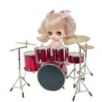 Petite Marie 1/6 ネオブライス対応 ドラムセット 赤 楽器 30cmドール 人形用 プティットマリエ No.006