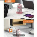 ミクシオン ピンク パワーストリップ タワー 8 ACアウトレット & 4 USBポート (2 Type-C、2 USB-A) - コンパクト 2m 延長コード、個別スイッチ、サージ