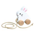 木製おさんぽ うさぎ ひも付なので一緒にお散歩ができる 取り寄せ商品