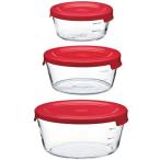 HARIO 耐熱ガラス製保存容器丸3個セ�