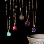 天然石 ネックレス レディース 22金 22K ペンダント アンティーク ゴールド 天然石ネックレス アメジスト カルセ nanotta ANC042