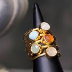 ショッピング天然石 天然石 リング 指輪 レディース 18金 18K シルバー925 sv925 アンティーク ゴールド 天然石リング カー nanotta ASR006