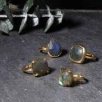 ショッピング天然石 天然石 リング 指輪 レディース 18金 18K シルバー925 アンティーク ゴールド 天然石リング ラブラドライト  nanotta ASR032