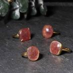 天然石 リング 指輪 レディース 18金 18K シルバー925 アンティーク ゴールド 天然石リング ストロベリークォ nanotta ASR035