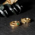 天然石 リング 指輪 レディース 18金 18K シルバー925 アンティーク ゴールド 天然石リング エメラルド サフ nanotta ASR042