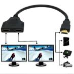 ショッピングhdmi HDMI スプリッター 分配器 分配ケーブル hdmiケーブル 1入力2出力 1つのHDMI入力を、同一同型モニタ2台にクローン 1080P