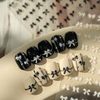 ネイルシール ブラックアートリボ�