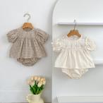  baby выставить лето новый продукт проверка пуховка рукав tops треугольник брюки детский комбинезон младенец "дышит" хлопок 100% модный симпатичный празднование рождения подарок 