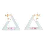 ラブトキシック(Lovetoxic)クリア×ラメロゴ入りトライアングルイヤリング