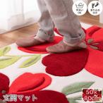 踏み心地ふかふかな玄関マット 50×80cm 厚み1.7cm 明るい 華やか フラワーモチーフ 裏面 滑り止め付き ホットカーペット 床暖房対応 手洗い可 BM-12 AVELE アベ