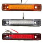 アンバーホワイト 6 LED ストリップ トラック トレーラー クリアランス サイド マーカー ライト インジケーター ランプ 12V 24V