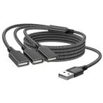 MOGOOD USB分岐器ケーブル USB電源分岐器1オス3メスUSB 2.0アダプタ1-3 USB分岐器USB拡張ケーブルUSBマルチポート充