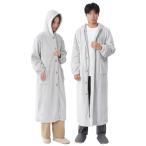 [クモリ] 冬 着る毛布 ユニセックス Ｌ-着丈130cm 暖かい 男女兼用 フランネル かい巻き ふわふわ ポケット付き ボタン付き リブ袖