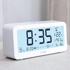 Deli 電波目覚まし時計 メーカー 大きな文字 明るいLCDバックライト 温度計・湿度計付き 目覚まし時間設定 置き時計 電波時計 (14.6