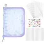  жнец - наклейка . наклейка место хранения A7 лиловый 6 дыра жнец - карта защита прозрачный рукав 10 листов PP бумага 2 листов легкий пыленепроницаемый модель наклейка место хранения .