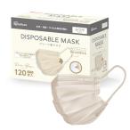 ショッピングアイリスオーヤマ マスク 不織布 [アイリスオーヤマ] プリーツ型マスク 120枚 ふつうサイズ 不織布 ディスポーザブル ペールベージュ PN-120MXQ