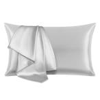 ショッピング枕カバー HEVUMYI シルク枕カバー 100%マルベリーシルク 25匁 43×63cm 洗えるシルクピローケース 片面シルクタイプ 裏地テンセル 封筒