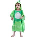 [LOLANTA] バスローブ キッズ フード付き ベビー バスタオル 100%綿 子供 タオル 水遊び プール お風呂 出産お祝い ダークグリ