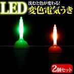 沈むと色が変わる 変色電気ウキ 2個