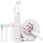 電動歯ブラシ、2つの交換ヘッドを備えたAICaseソニック歯ブラシ、3つの側面の同期振動、3D電動歯ブラシ、敏感でガムケア付きの4つのモード、ワイヤレ