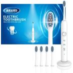 電動歯ブラシ-歯ブラシ-音波歯ブラシ 急速充電 50日間磨き3つのモード 替えブラシ4本 (白い)