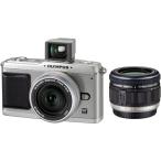 OLYMPUS ミラーレス一眼 E-P1 ツインレンズキット シルバー E-P1 TKIT-SLV(中古品)