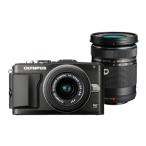 OLYMPUS ミラーレス一眼 PEN Lite E-PL5 ダブルズームキット ブラック E-PL(中古品)