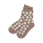 Ampersand Anne pa Sand GIRLS цветочный принт носки бежевый 22-24cm девочка нога одежда носки FO Inter National 