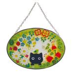  four Cart симпатичный ручная работа стекло умение stain do рама кошка .. цветок эллипс CNJRTK12