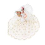 スペイン製 フラメンコドール フラメンコ人形 ホワイト 扇 バイラオーラ Marin社 白 ダンス 衣装 sma-705w