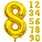 Lausatek バルーン アルミ風船 ゴールド 数字8 ナンバー 40インチ 大きい 誕生日 ハッピーバースデー 飾り付け ウェディング 記念日 パ