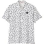 メンズゴルフウェア and per se) メンズ ボタンダウン半袖 ロゴプリントシャツ M ホワイト(10)