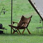 ショッピングアウトドアチェア アウトドアチェア ANOBA ウッドハイバックチェア ロータイプ ブラウン
